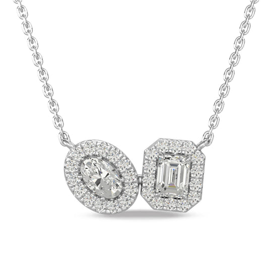 14K white gold fashion necklace with 5/8 carat total diamonds