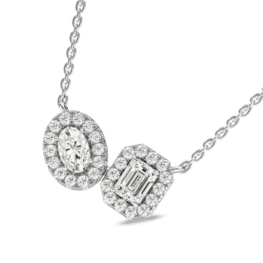 14K white gold fashion necklace with 5/8 carat total diamonds