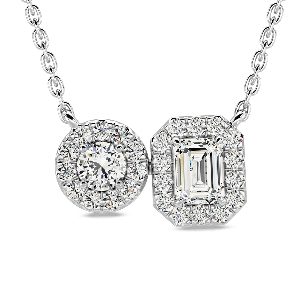 14K white gold fashion necklace with 1/2 ct.tw diamonds