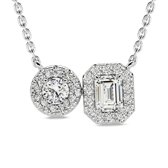 14K white gold fashion necklace with 1/2 ct.tw diamonds
