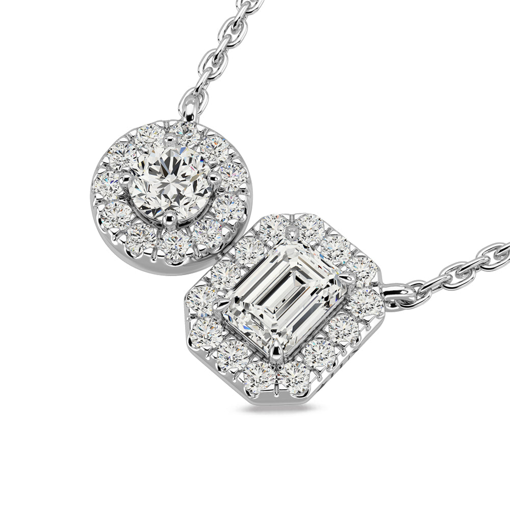 14K white gold fashion necklace with 1/2 ct.tw diamonds
