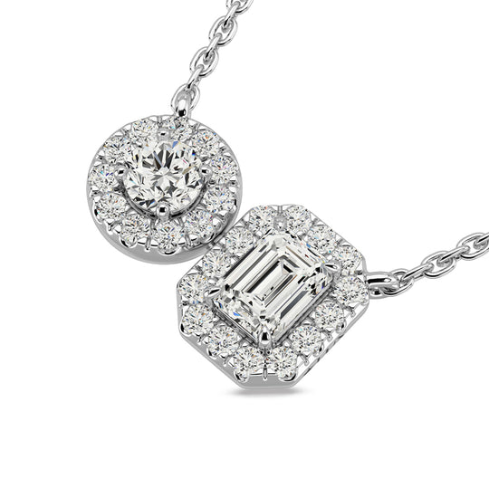 14K white gold fashion necklace with 1/2 ct.tw diamonds