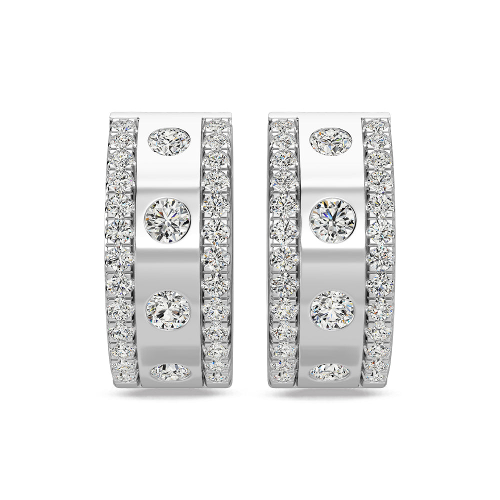 Aretes de Moda con Diamantes de 3/4 qt.Tw en Oro Blanco de 14k