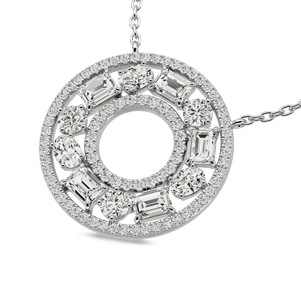 14K white gold fashion necklace with 1 1/2 carat total diamonds
