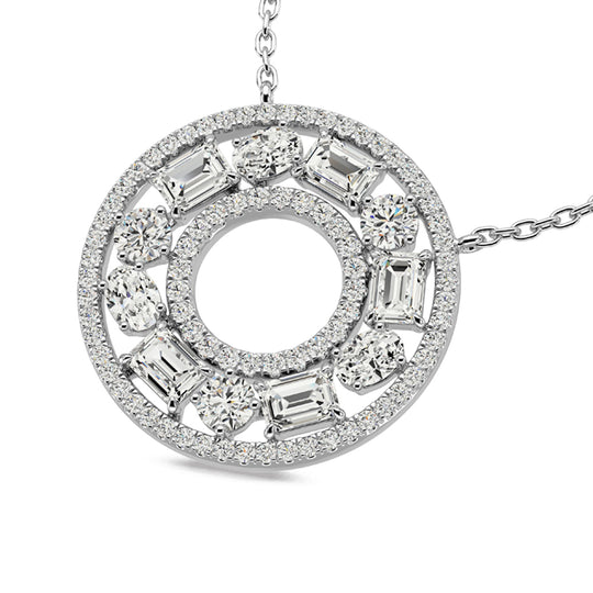 14K white gold fashion necklace with 1 1/2 carat total diamonds
