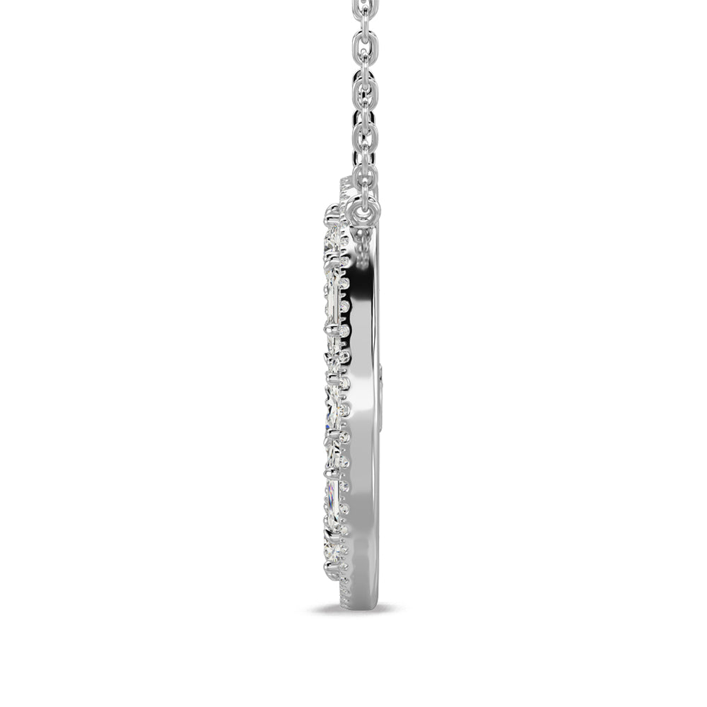 14K white gold fashion necklace with 1 1/2 carat total diamonds
