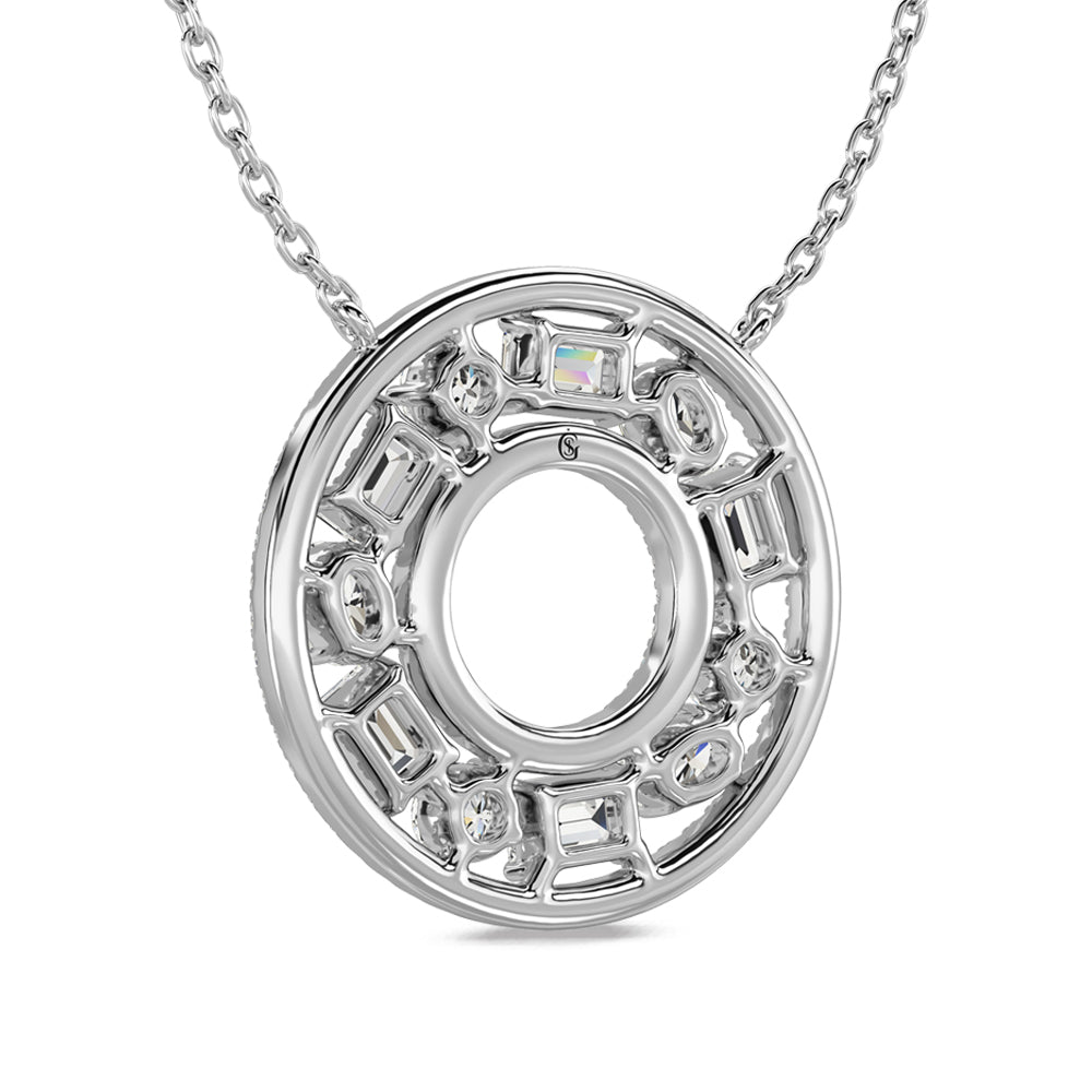 14K white gold fashion necklace with 1 1/2 carat total diamonds