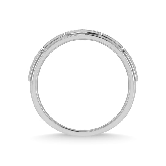 Diamante en oro blanco de 14 quilates de 5/8 quilates total. Banda de m√°quina para hombre