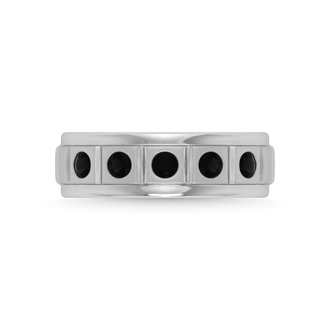 1/2 ct. 14K White Gold Diamond Men's Machine Band