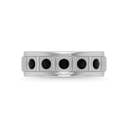 1/2 ct. 14K White Gold Diamond Men's Machine Band