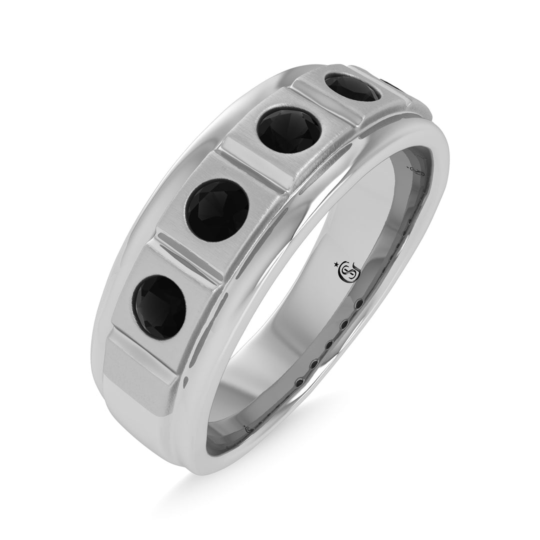1/2 ct. 14K White Gold Diamond Men's Machine Band