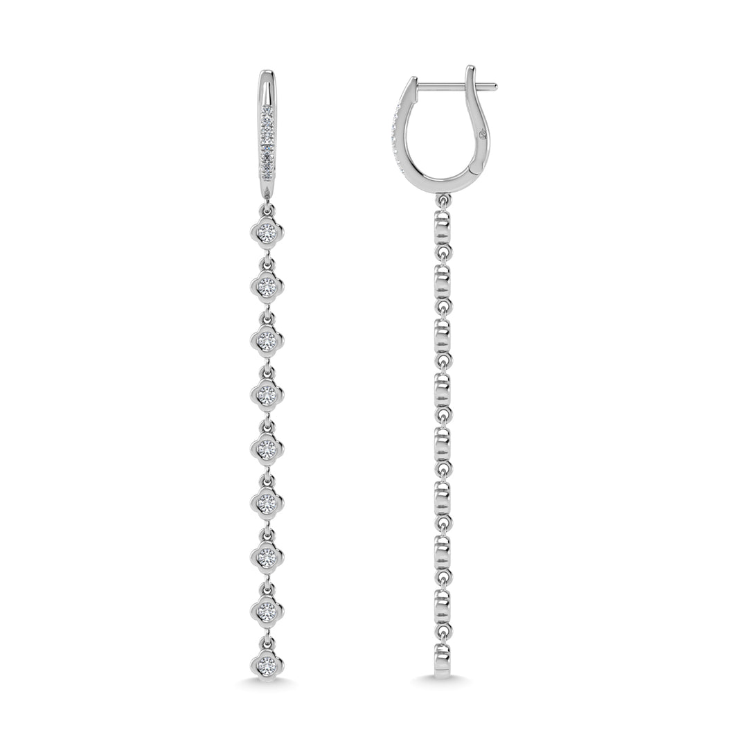 Diamante en oro blanco de 14 quilates de 5/8 quilates total. Pendientes colgantes
