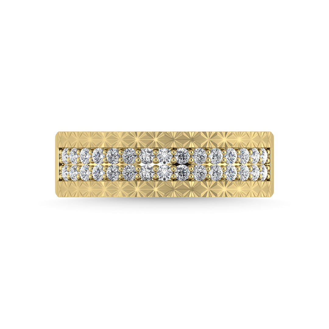 Diamante de oro amarillo de 14 quilates de 1/2 qt. total Banda para hombre