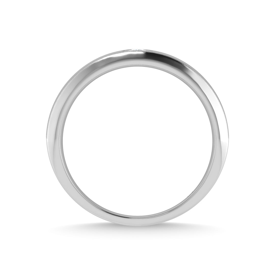 14K white gold 1/20 carat total diamond. Men's machine band