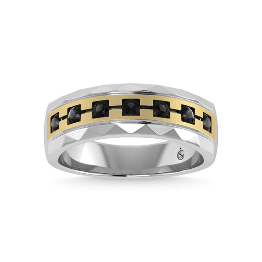 1/2 ct. 14K White Gold Diamond Men's Machine Band