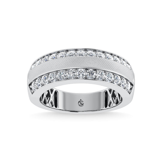 1 ct. total 14K white gold diamond men's ring