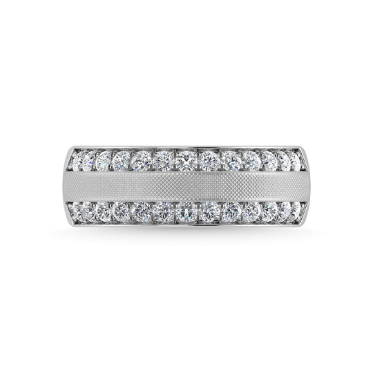 1 ct. total 14K white gold diamond men's ring