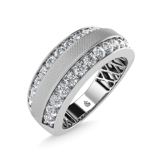 1 ct. total 14K white gold diamond men's ring