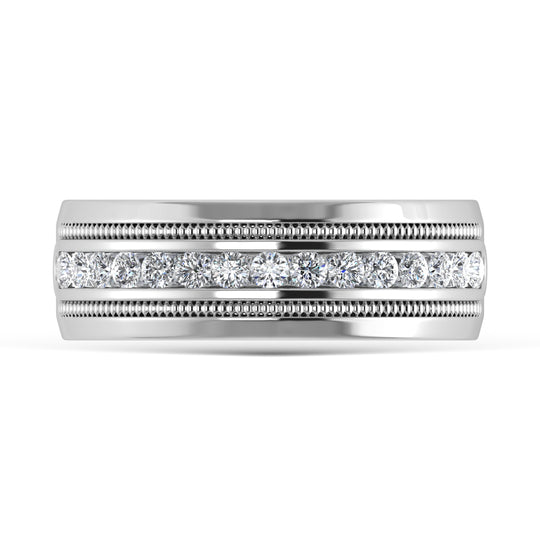 10K White Gold 1/2 ct. Total Diamond Machine Set Men's Band