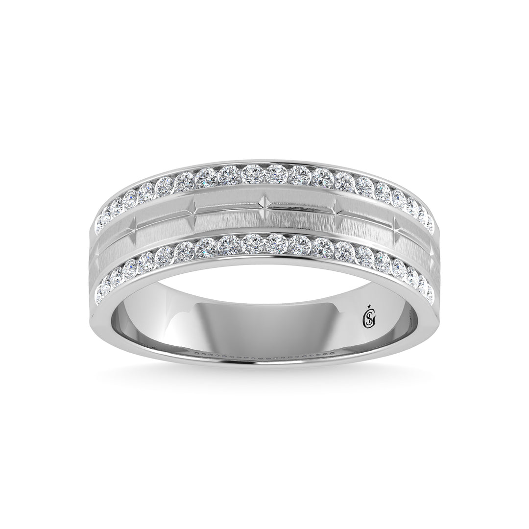 1/2 ct. 14K White Gold Diamond Men's Machine Band