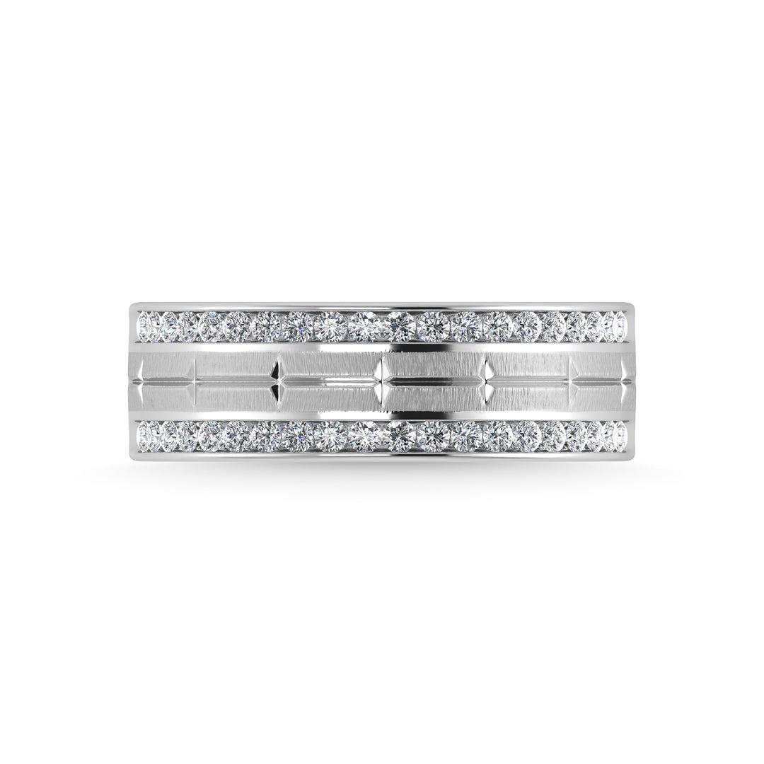 1/2 ct. 14K White Gold Diamond Men's Machine Band