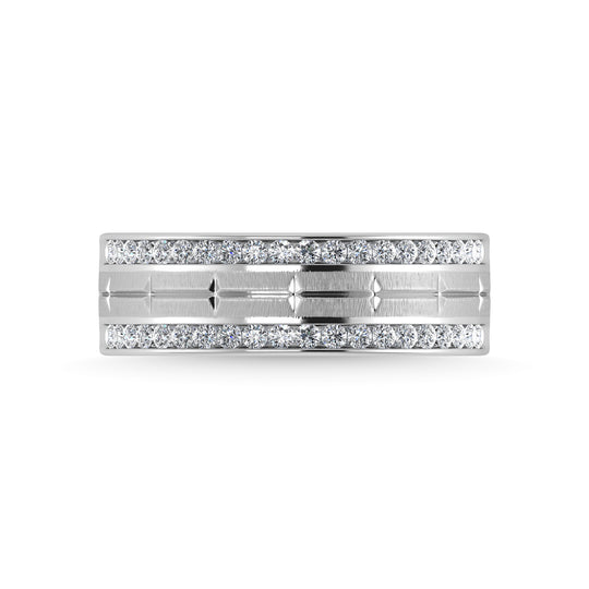 1/2 ct. 14K White Gold Diamond Men's Machine Band