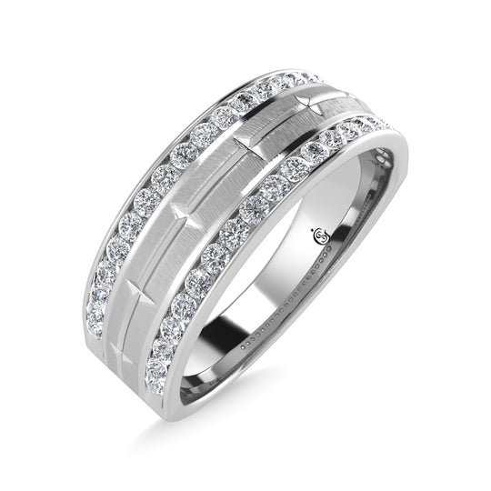 1/2 ct. 14K White Gold Diamond Men's Machine Band