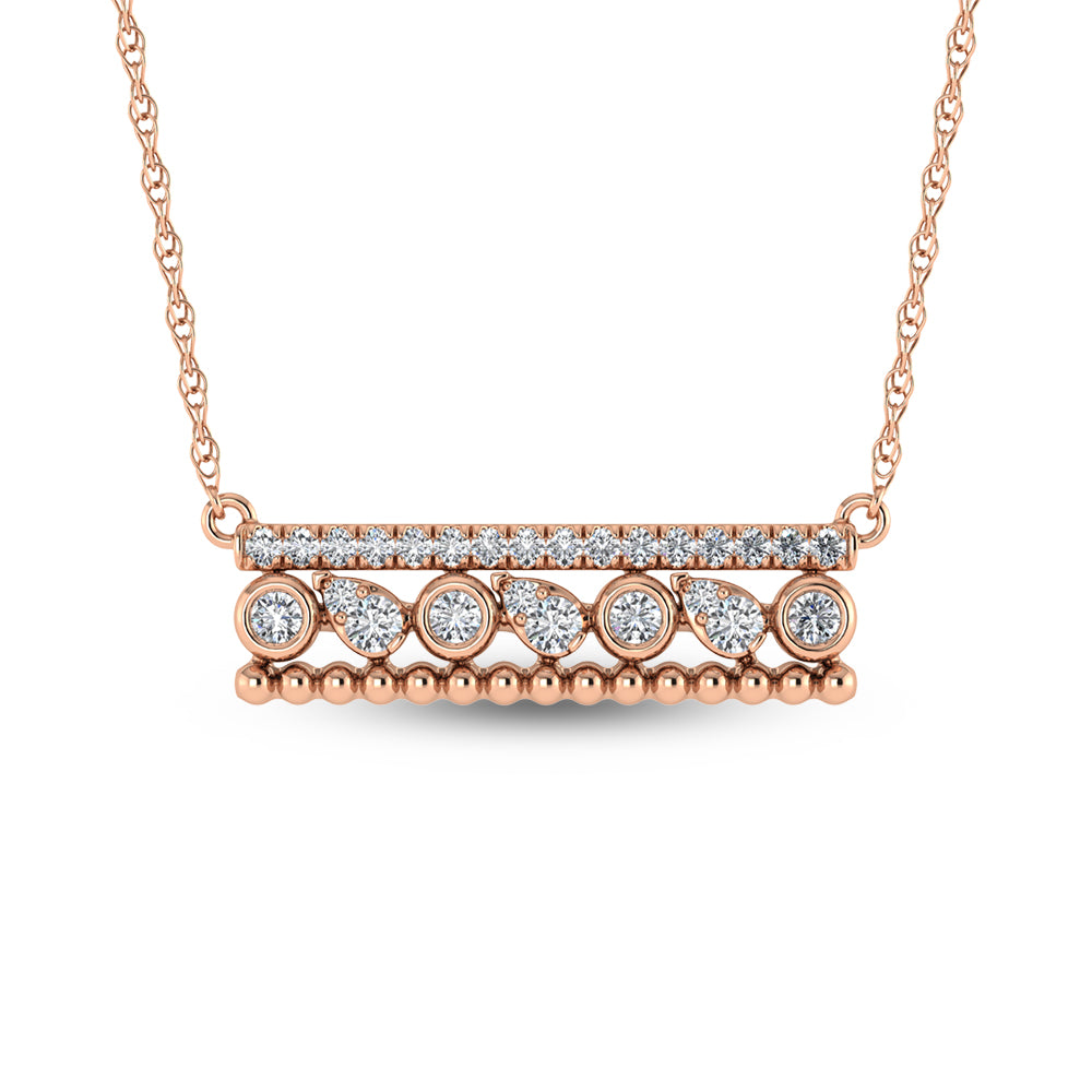 14K Rose Gold 3/8 ct. Diamond Fashion Necklace