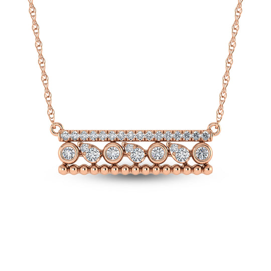 14K Rose Gold 3/8 ct. Diamond Fashion Necklace