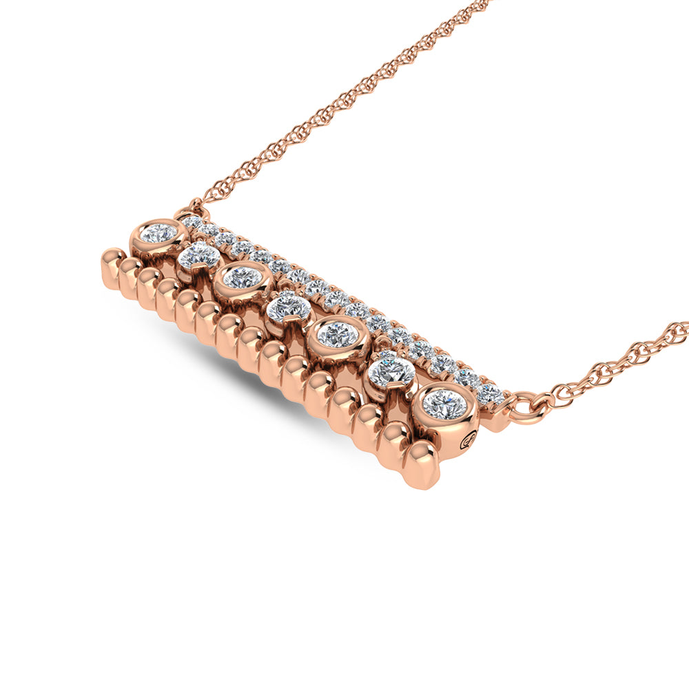 14K Rose Gold 3/8 ct. Diamond Fashion Necklace