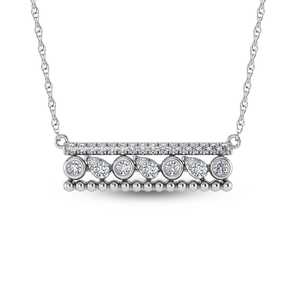3/8 carat total diamond in 14k white gold. Fashion necklace