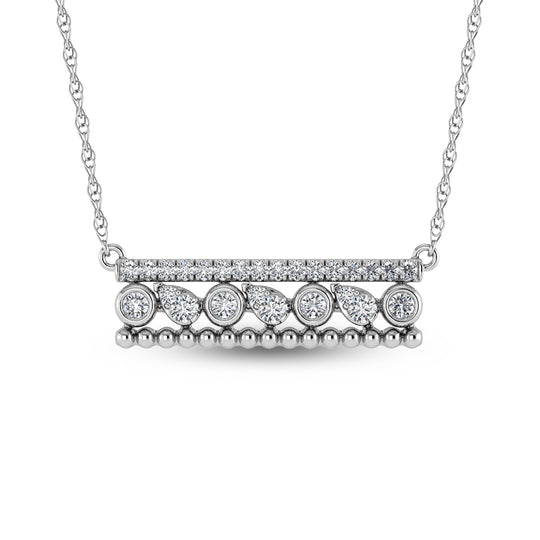 3/8 carat total diamond in 14k white gold. Fashion necklace
