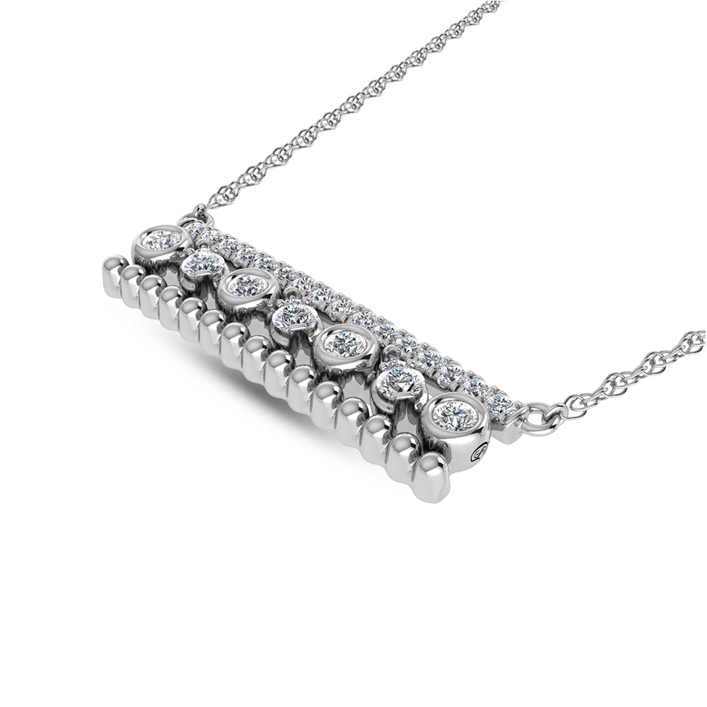 3/8 carat total diamond in 14k white gold. Fashion necklace