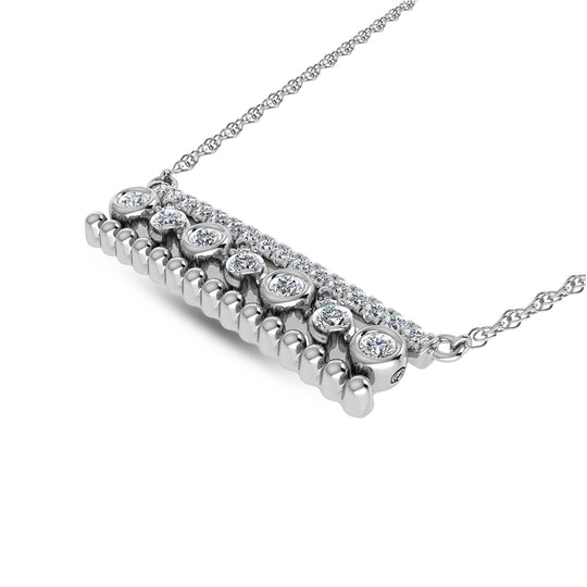 3/8 carat total diamond in 14k white gold. Fashion necklace
