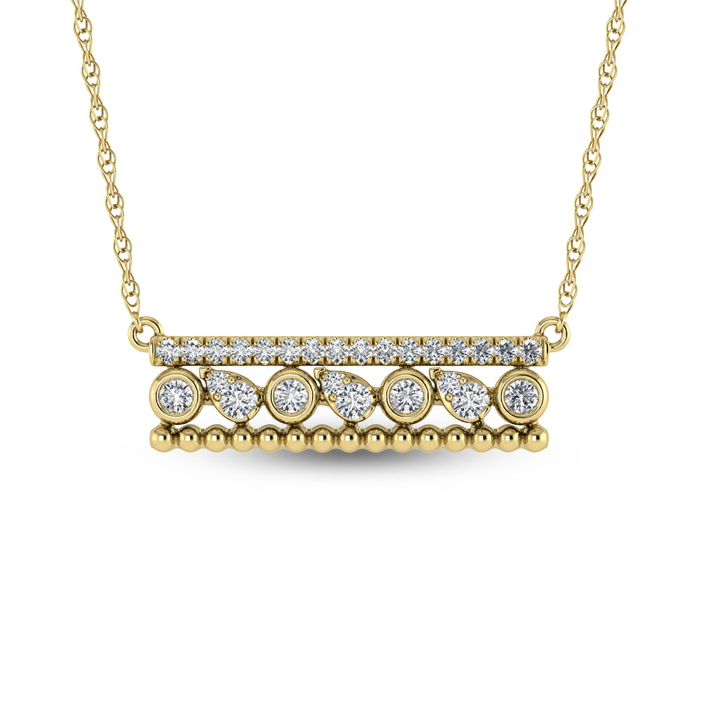 3/8 carat total diamond in 14k yellow gold. Fashion necklace