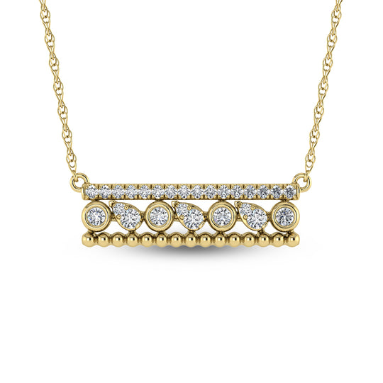3/8 carat total diamond in 14k yellow gold. Fashion necklace