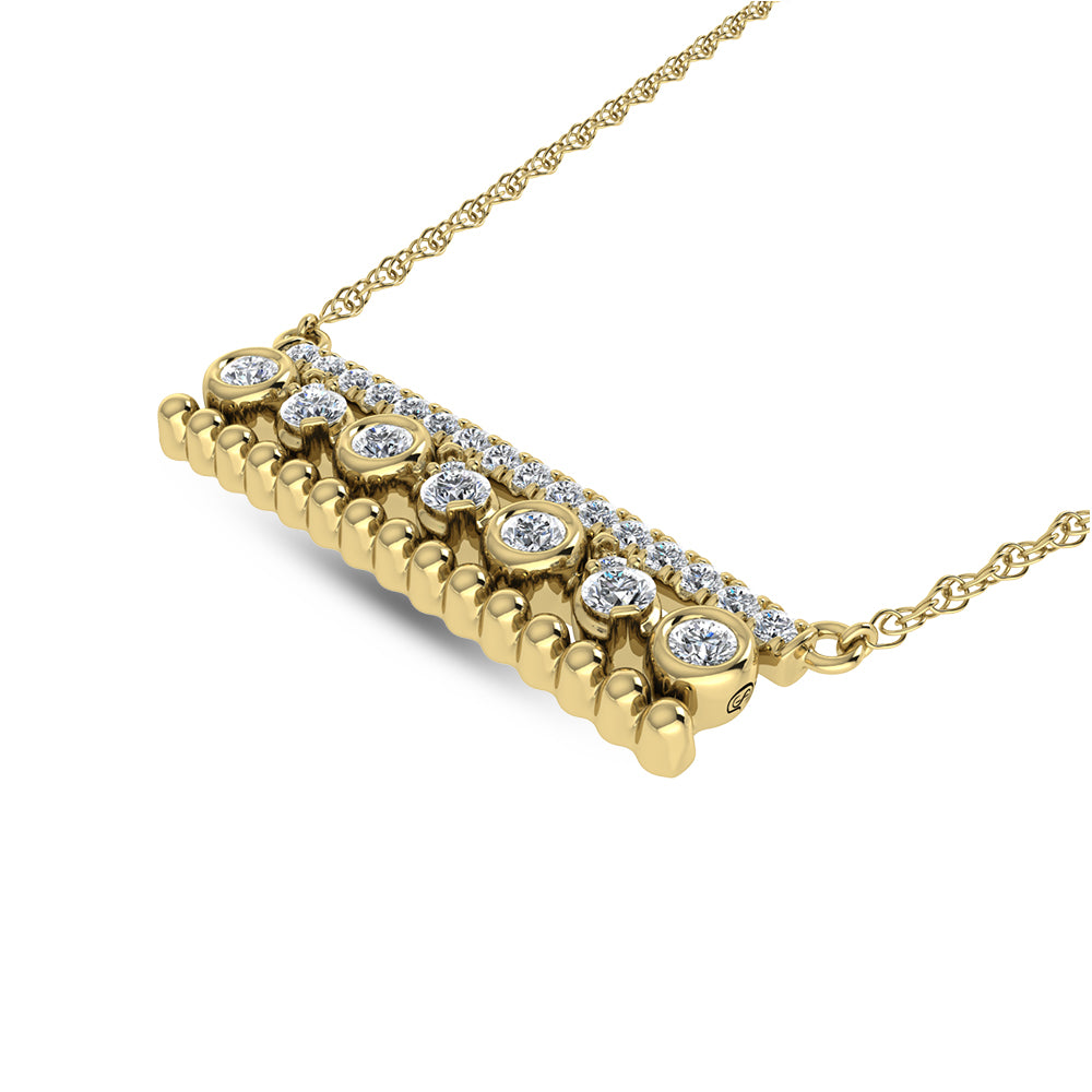 3/8 carat total diamond in 14k yellow gold. Fashion necklace