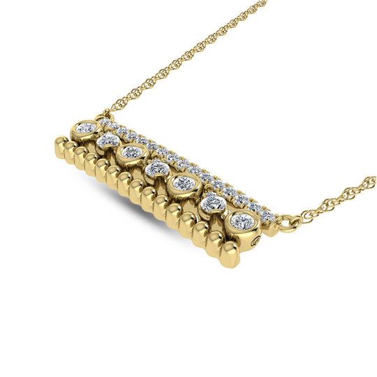 3/8 carat total diamond in 14k yellow gold. Fashion necklace