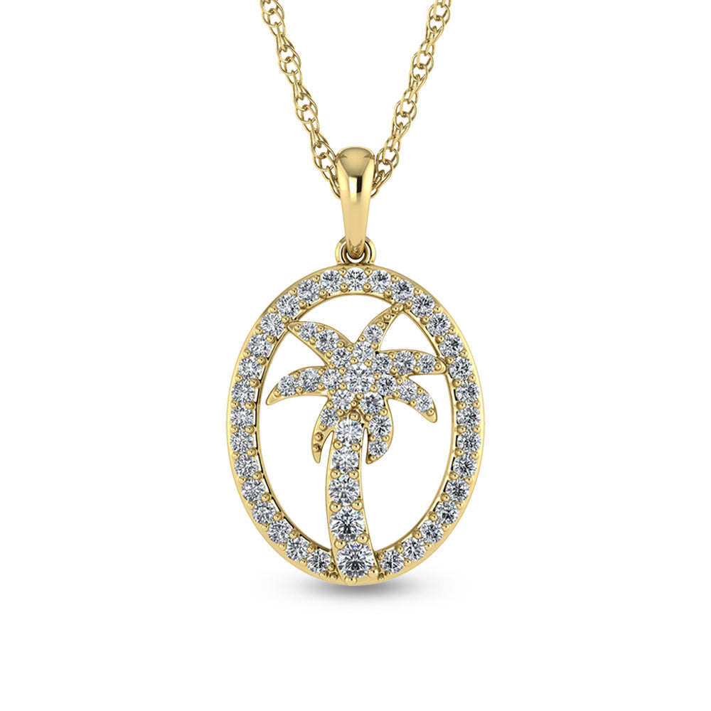 1/2 ct. 14K white gold diamond palm tree pendant