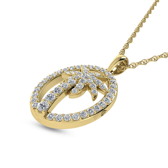 1/2 ct. 14K white gold diamond palm tree pendant