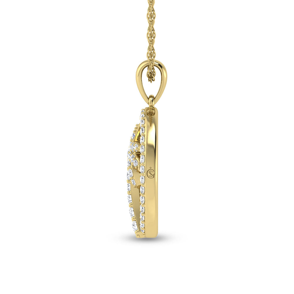 1/2 ct. 14K white gold diamond palm tree pendant