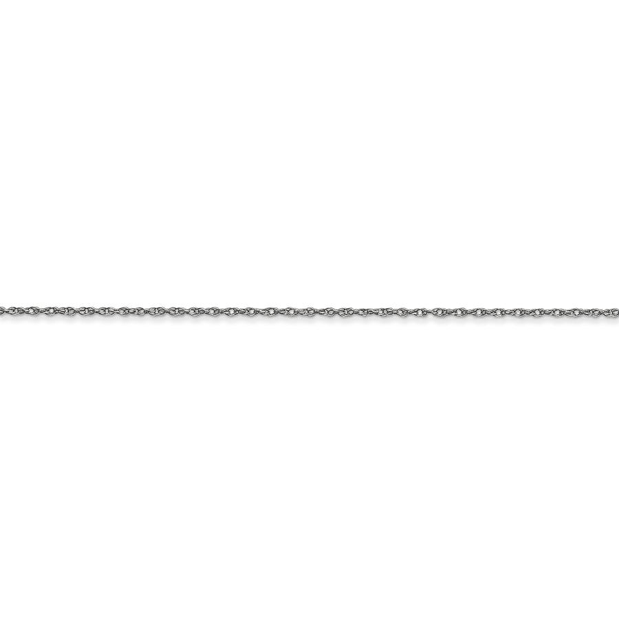 Cadena tipo cable cardada de oro blanco de 14 k de 0,6 mm