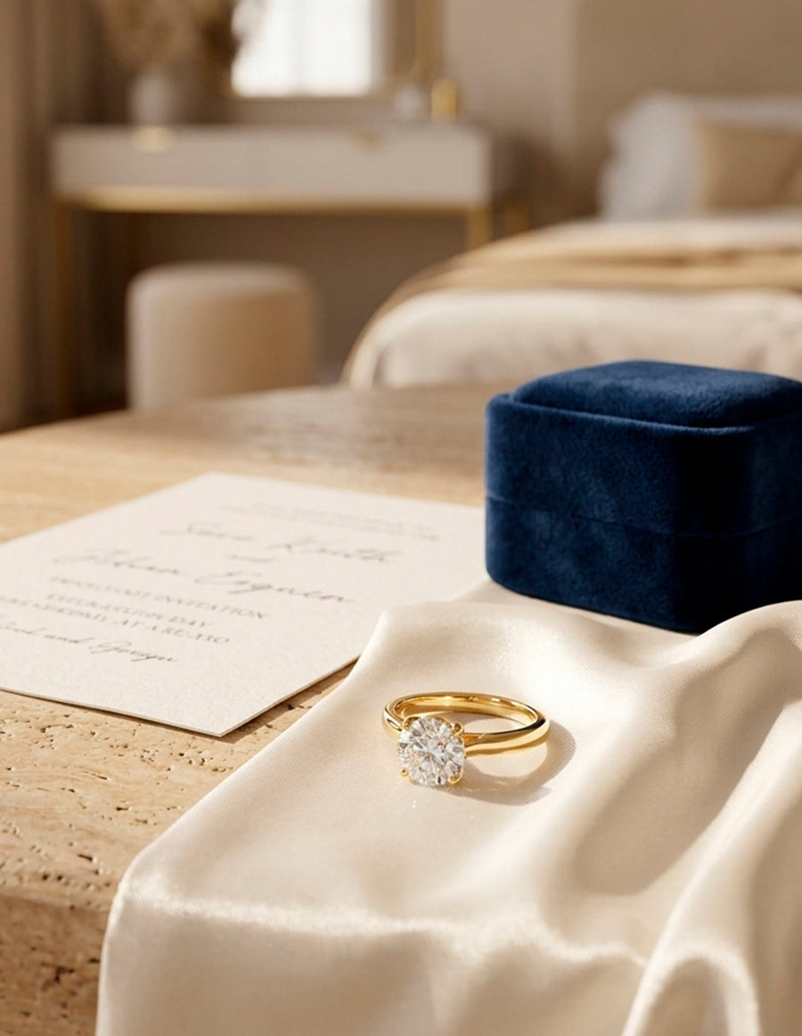 Anillo de Compromiso - solitario - AMORE1-RD-CZ