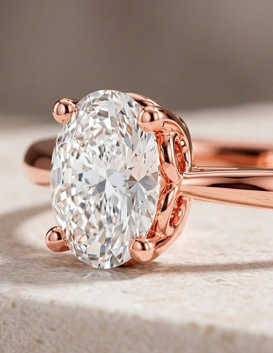 Anillo de Compromiso - solitario - AMORE101-OV-CZ