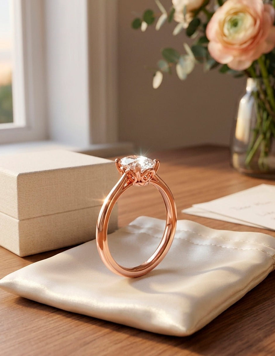 Anillo de Compromiso - solitario - AMORE101-OV-CZ