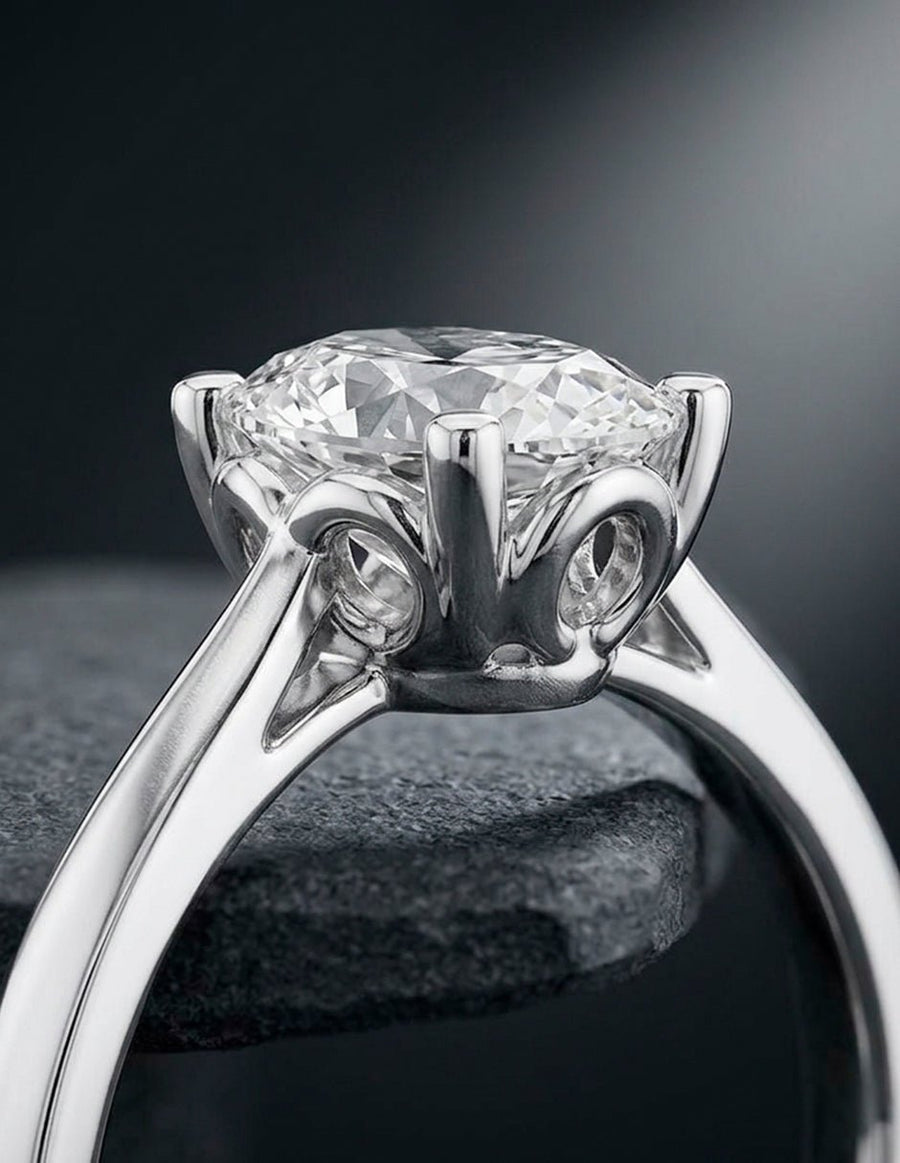 Anillo de Compromiso - solitario - AMORE101-OV-CZ