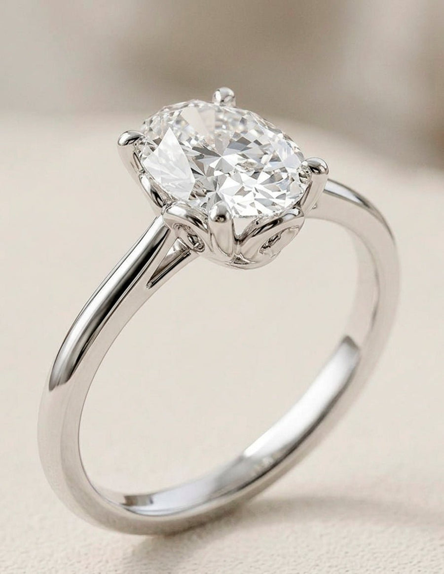 Anillo de Compromiso - solitario - AMORE101-OV-CZ