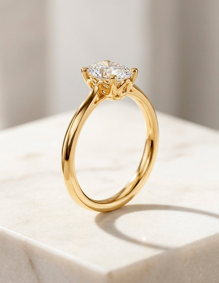 Anillo de Compromiso - solitario - AMORE101-OV-CZ