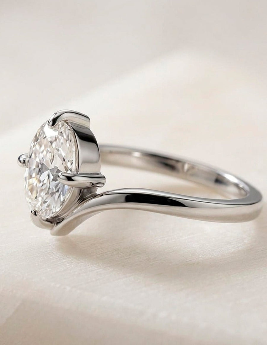 Anillo de Compromiso - solitario - AMORE102-OV-CZ