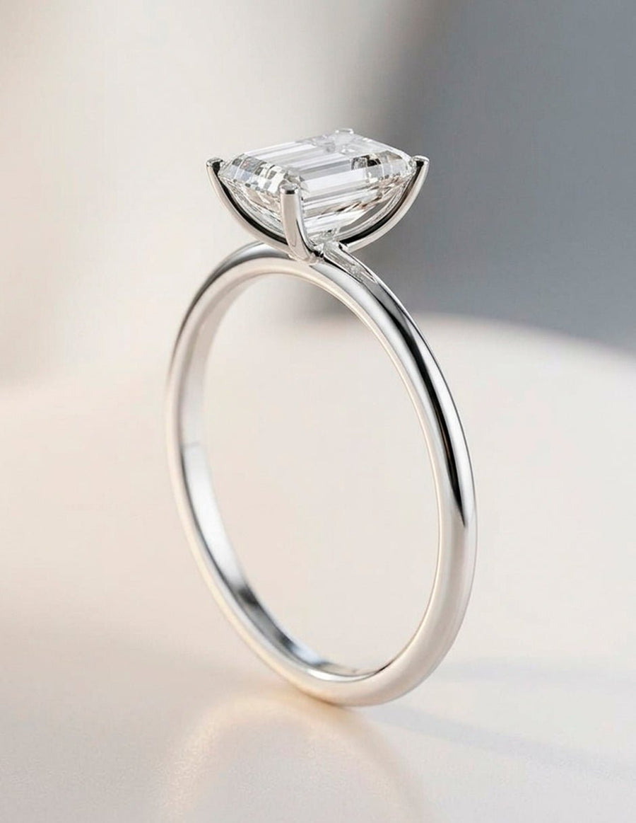 Anillo de Compromiso - solitario - AMORE103-EM-CZ